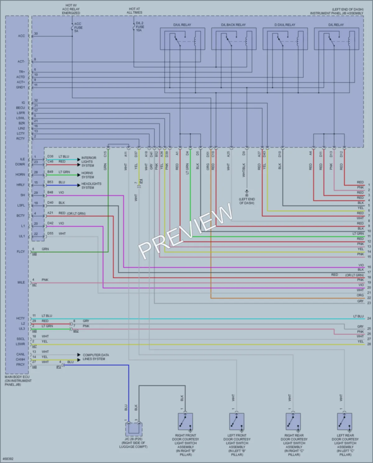 2016 Lexus NX300h Power Door Locks wiring diagram preview
