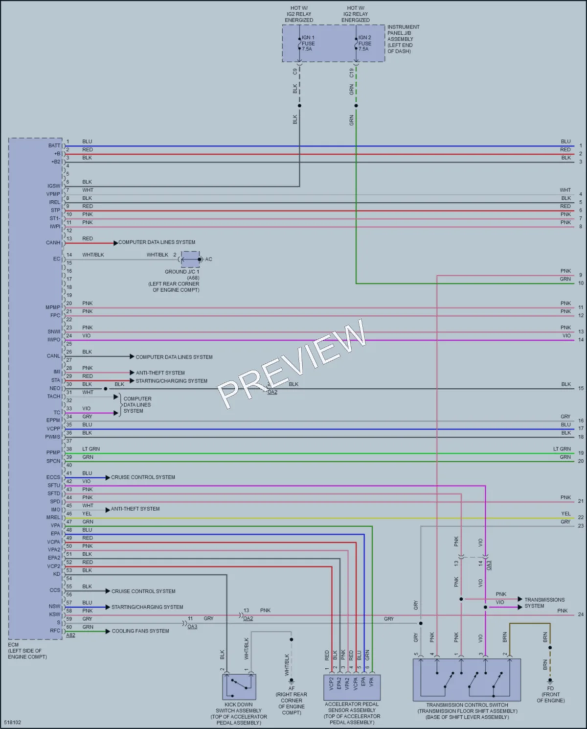 2016 Lexus RC200t Engine Performance wiring diagram preview