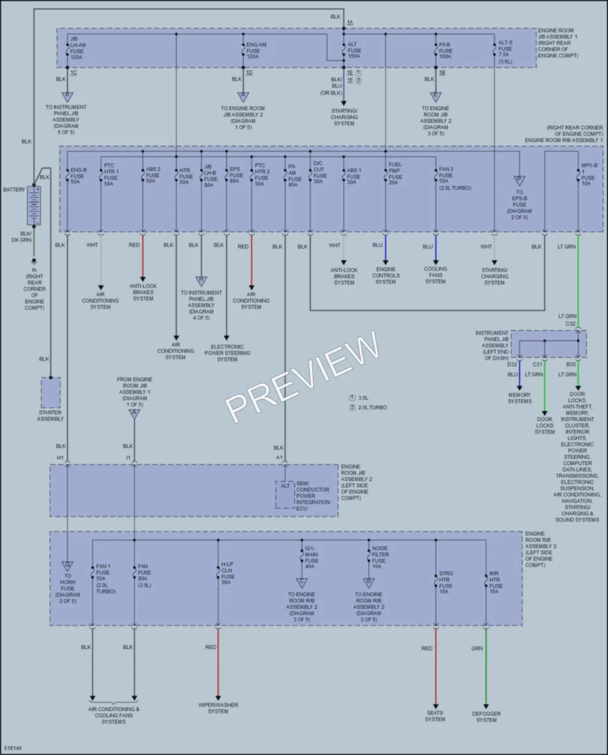 2016 Lexus RC200t Power Distribution wiring diagram preview