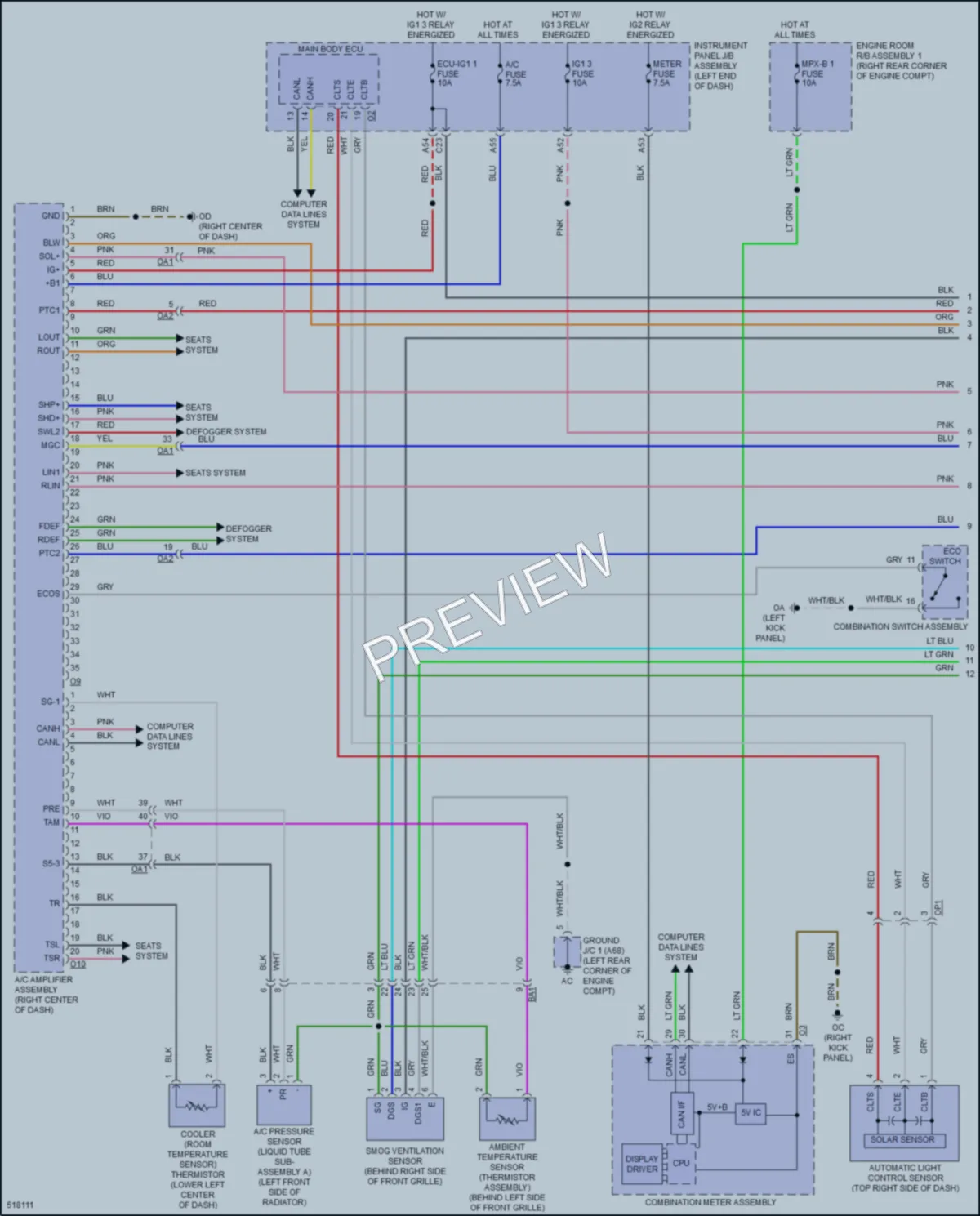 2016 Lexus RC350 Air Conditioning wiring diagram preview