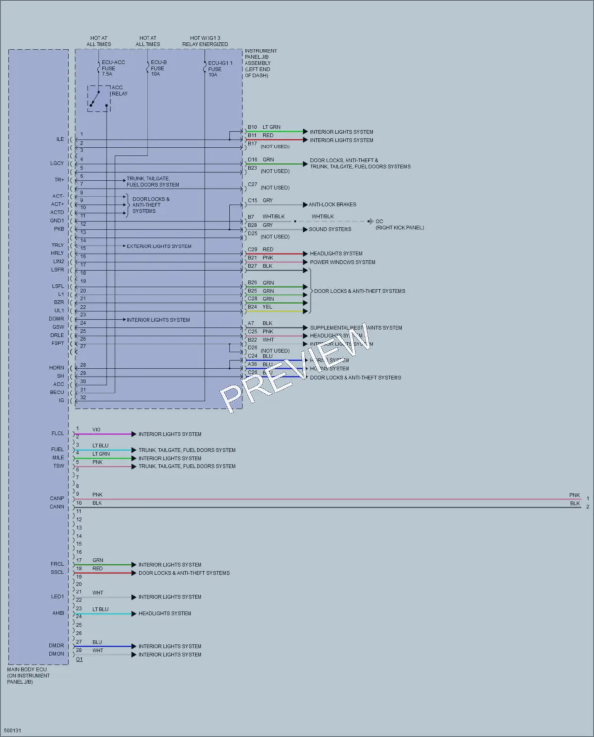 2016 Lexus RCF Body Control Modules wiring diagram preview