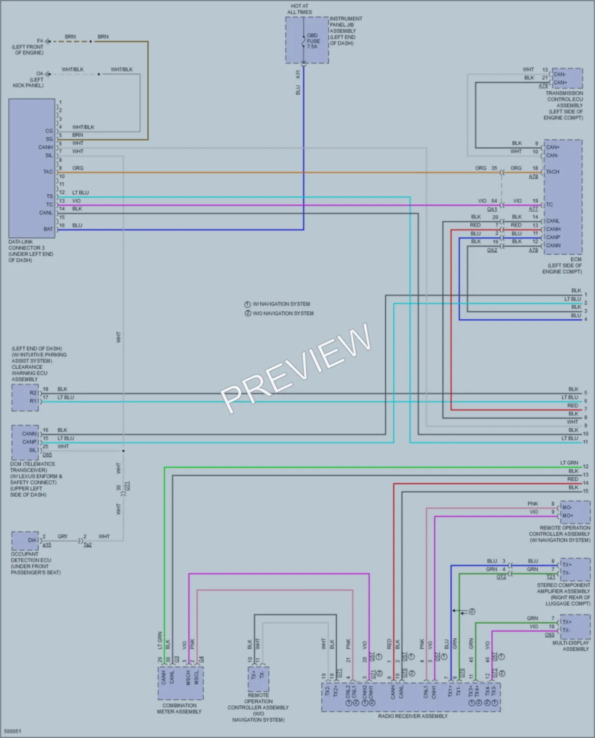 2016 Lexus RCF Computer Data Lines wiring diagram preview