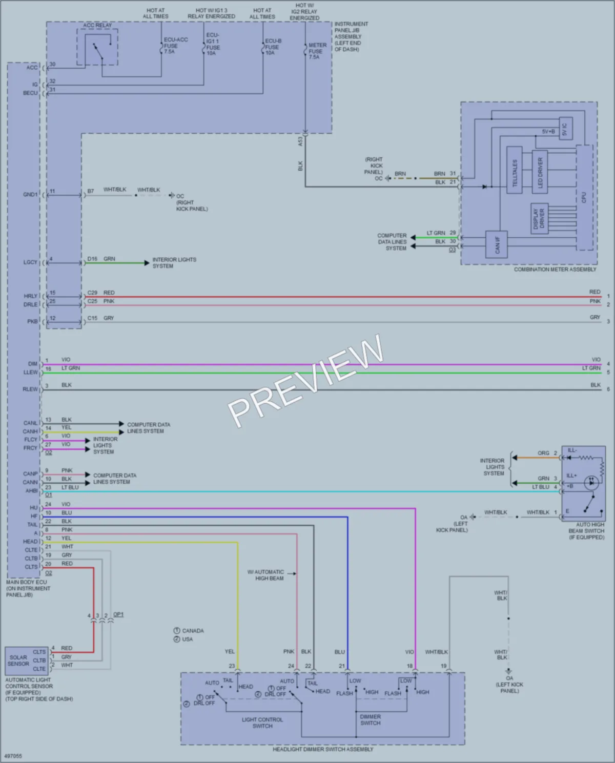 2016 Lexus RCF Headlights wiring diagram preview
