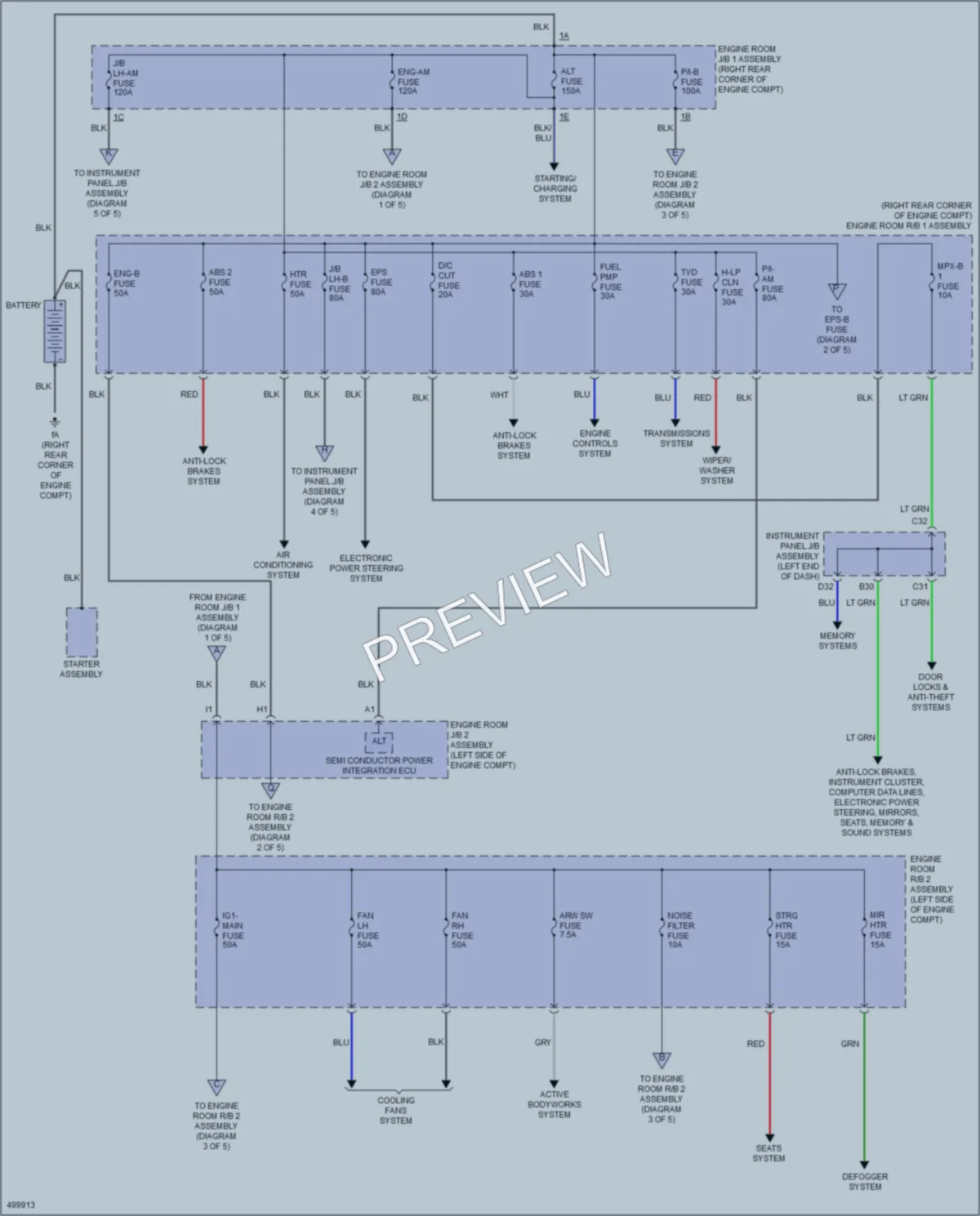 2016 Lexus RCF Power Distribution wiring diagram preview