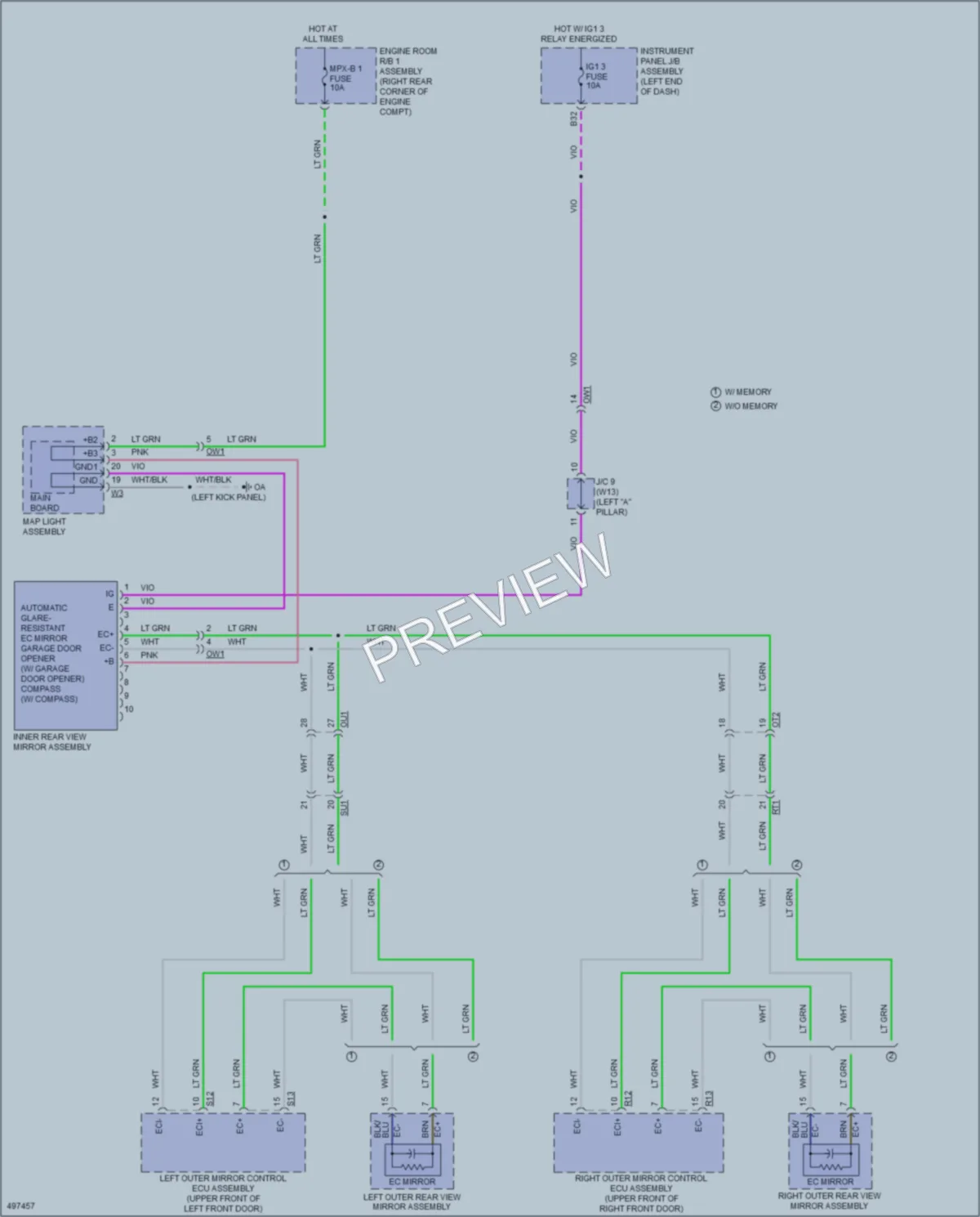 2016 Lexus RCF Power Mirrors wiring diagram preview