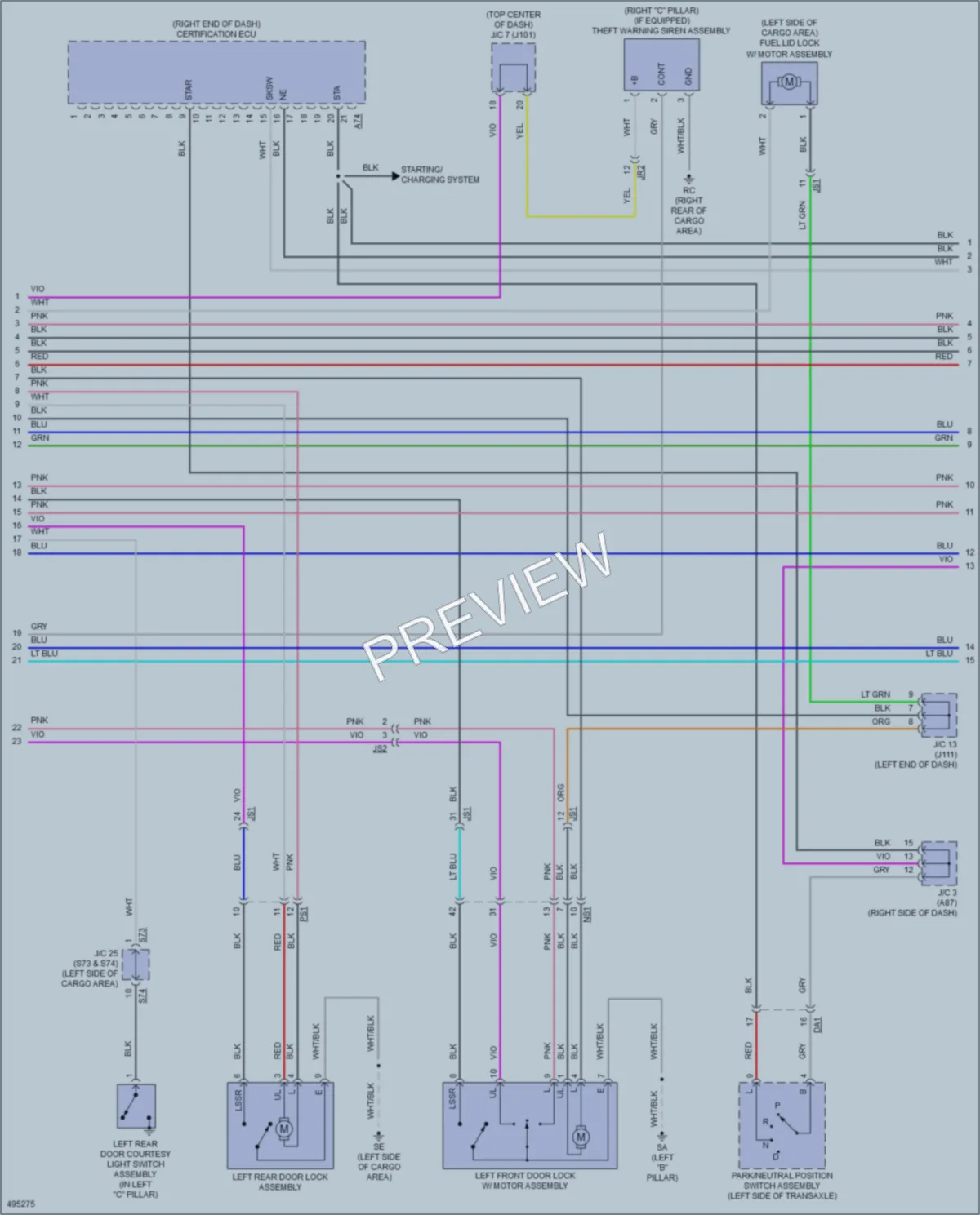 2016 Lexus RX350 Anti Theft wiring diagram preview
