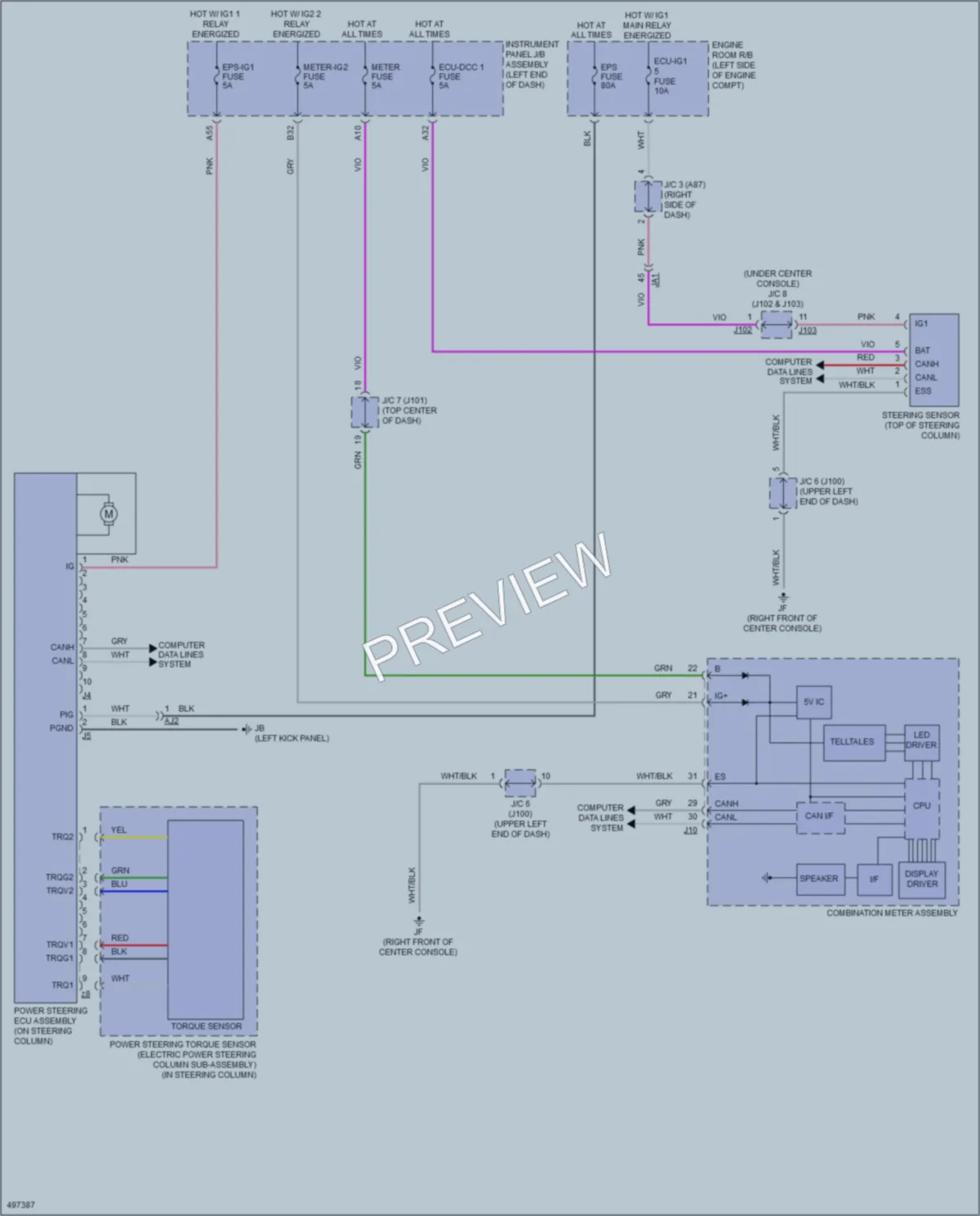 2016 Lexus RX350 Electronic Power Steering wiring diagram preview