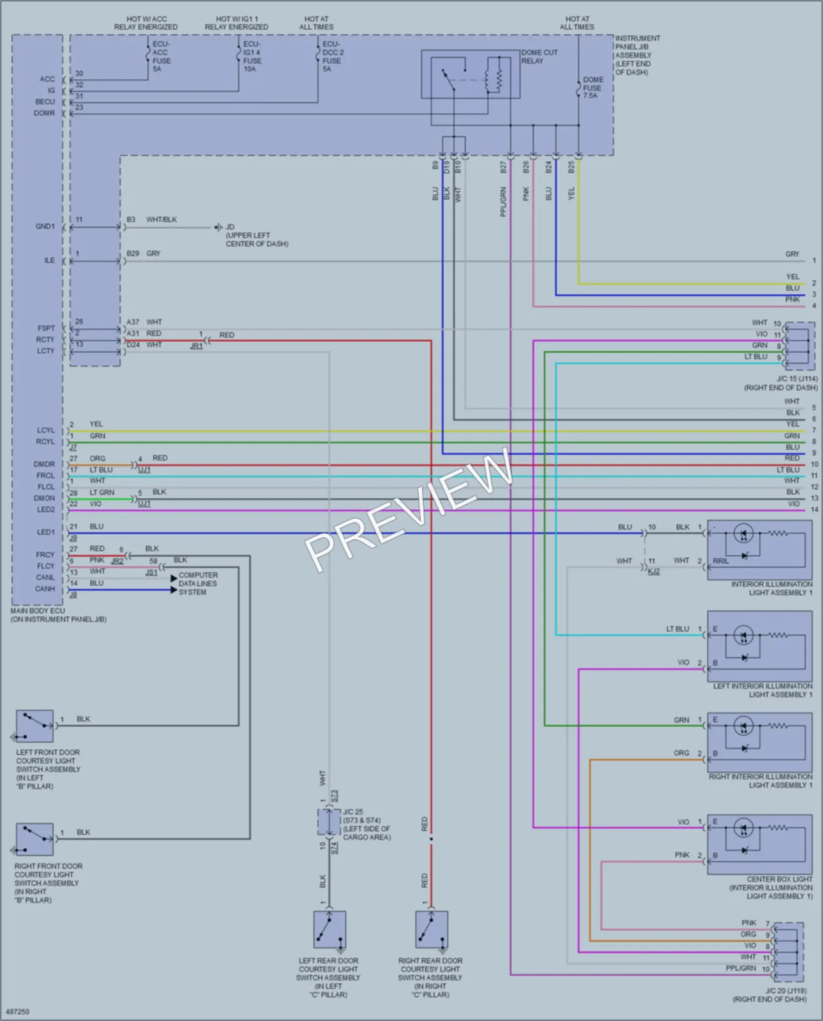 2016 Lexus RX350 Interior Lights wiring diagram preview