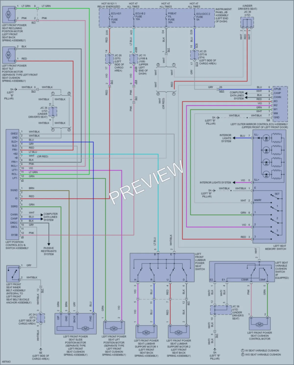 2016 Lexus RX350 Memory Systems wiring diagram preview