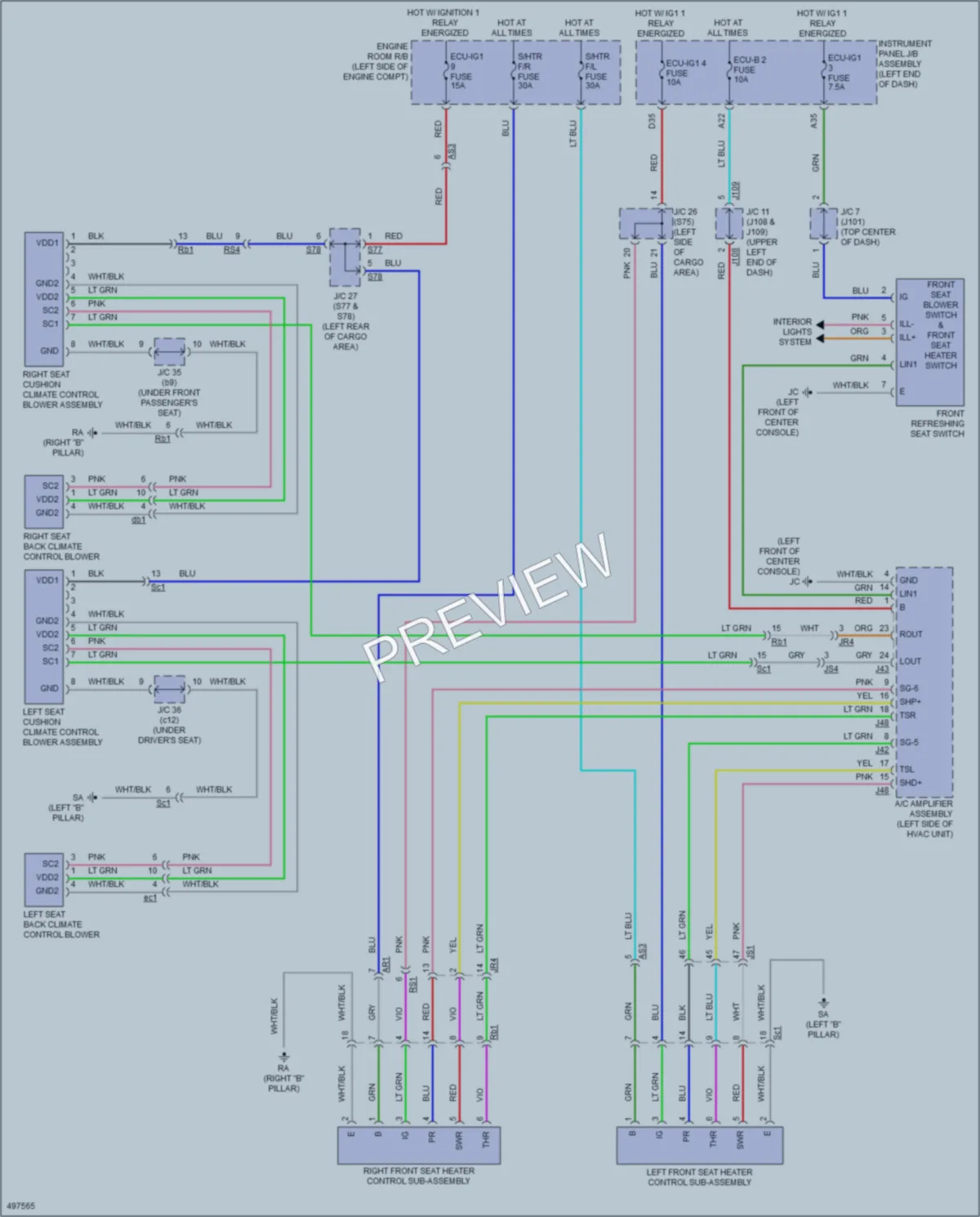 2016 Lexus RX350 Power Seats wiring diagram preview