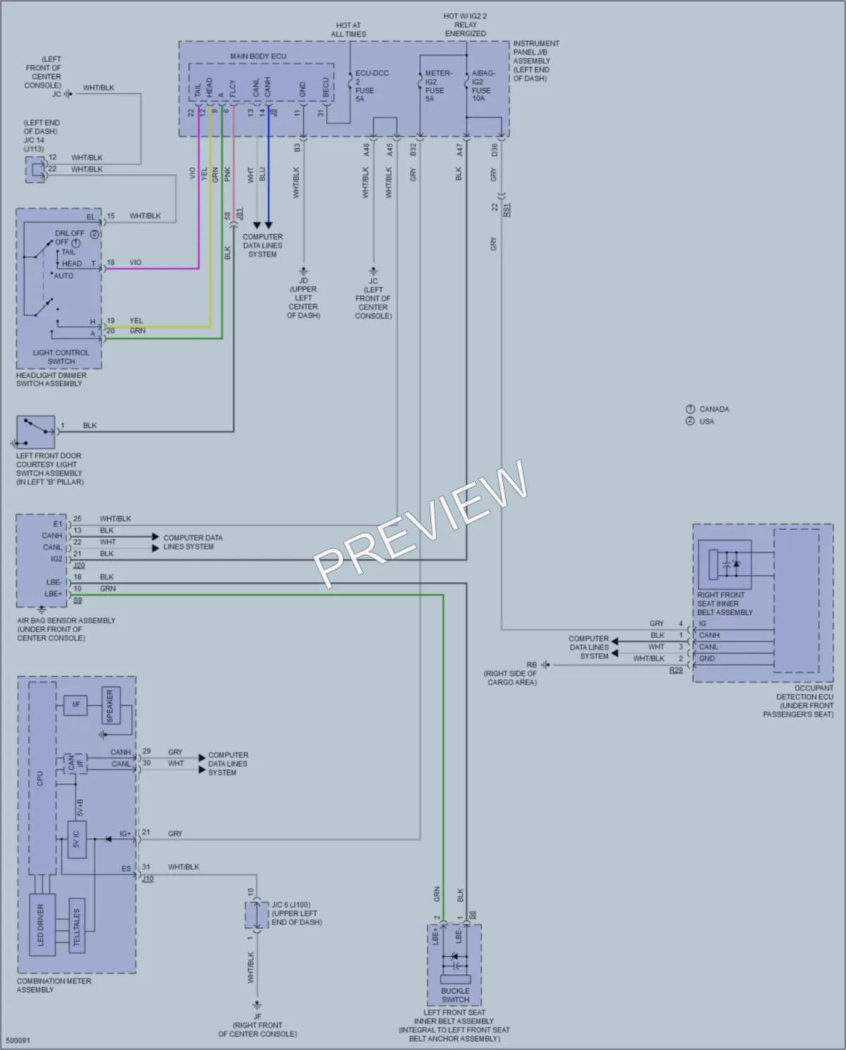 2016 Lexus RX350 Warning Systems wiring diagram preview