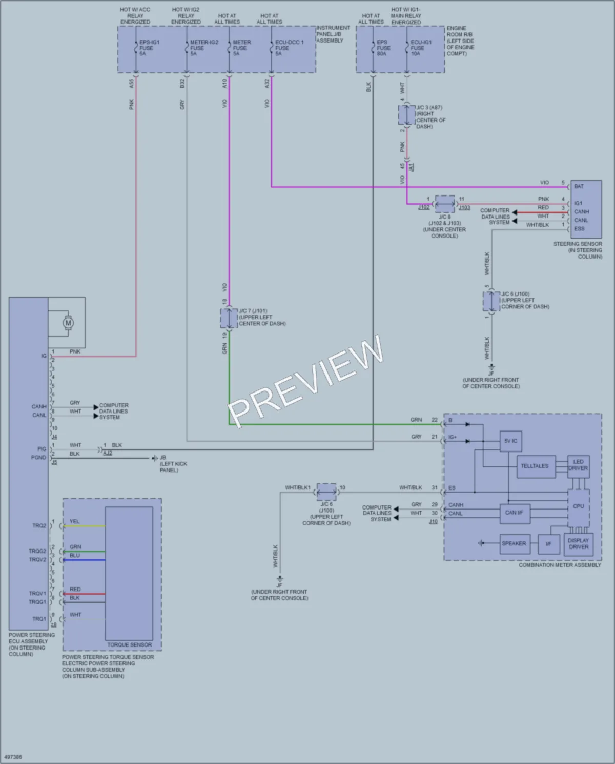 2016 Lexus RX450h Electronic Power Steering wiring diagram preview