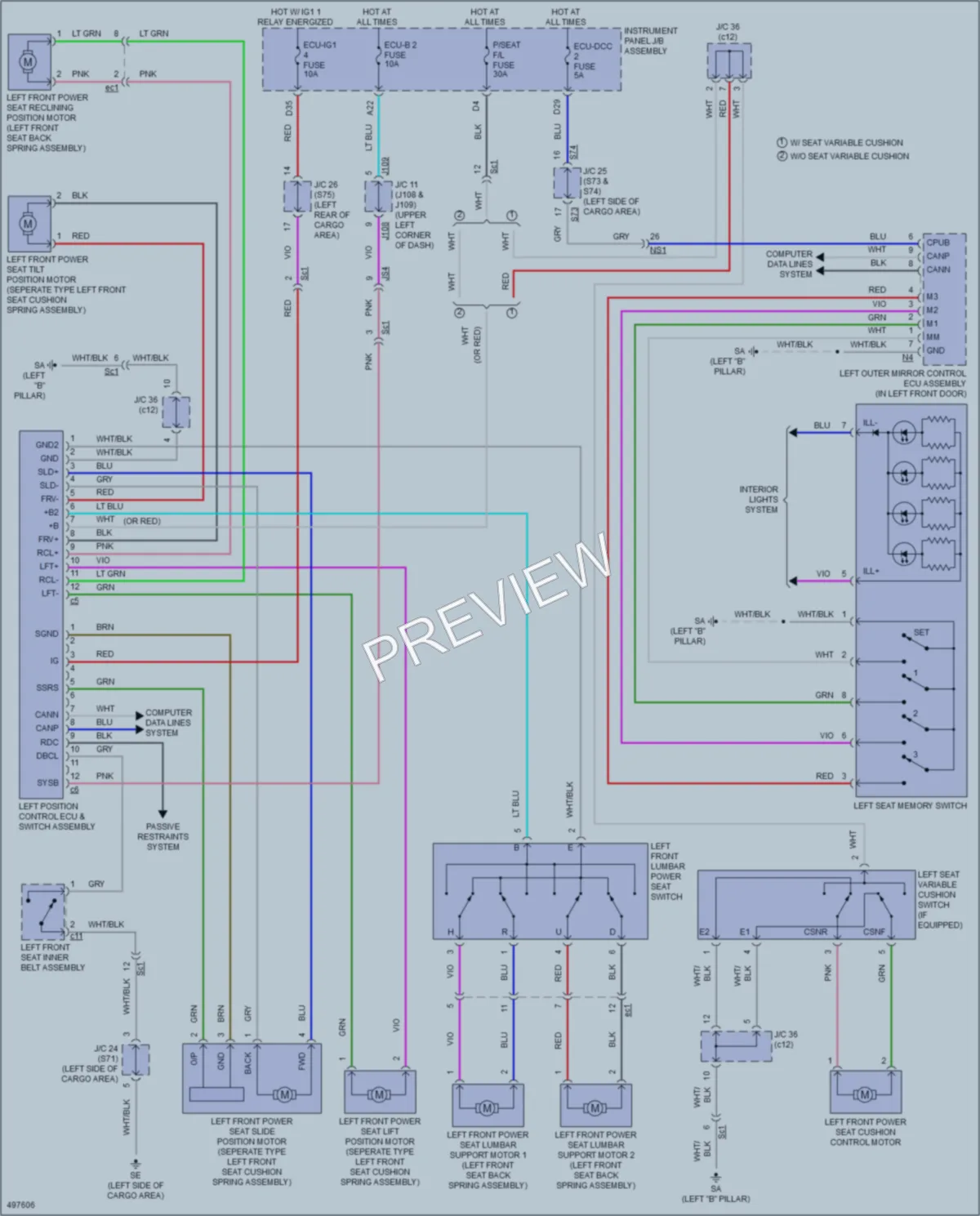 2016 Lexus RX450h Memory Systems wiring diagram preview