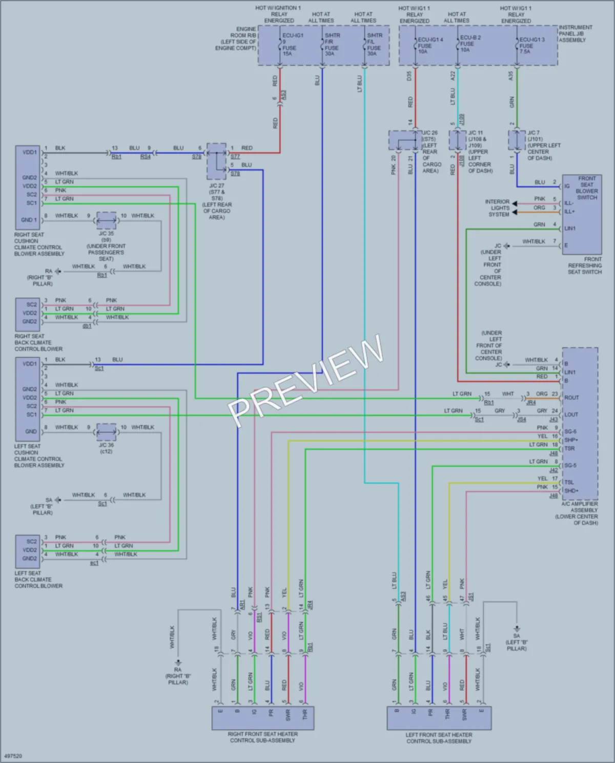 2016 Lexus RX450h Power Seats wiring diagram preview