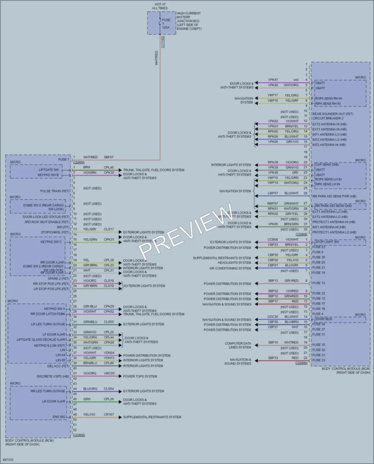 2016 Lincoln MKC Body Control Modules wiring diagram preview