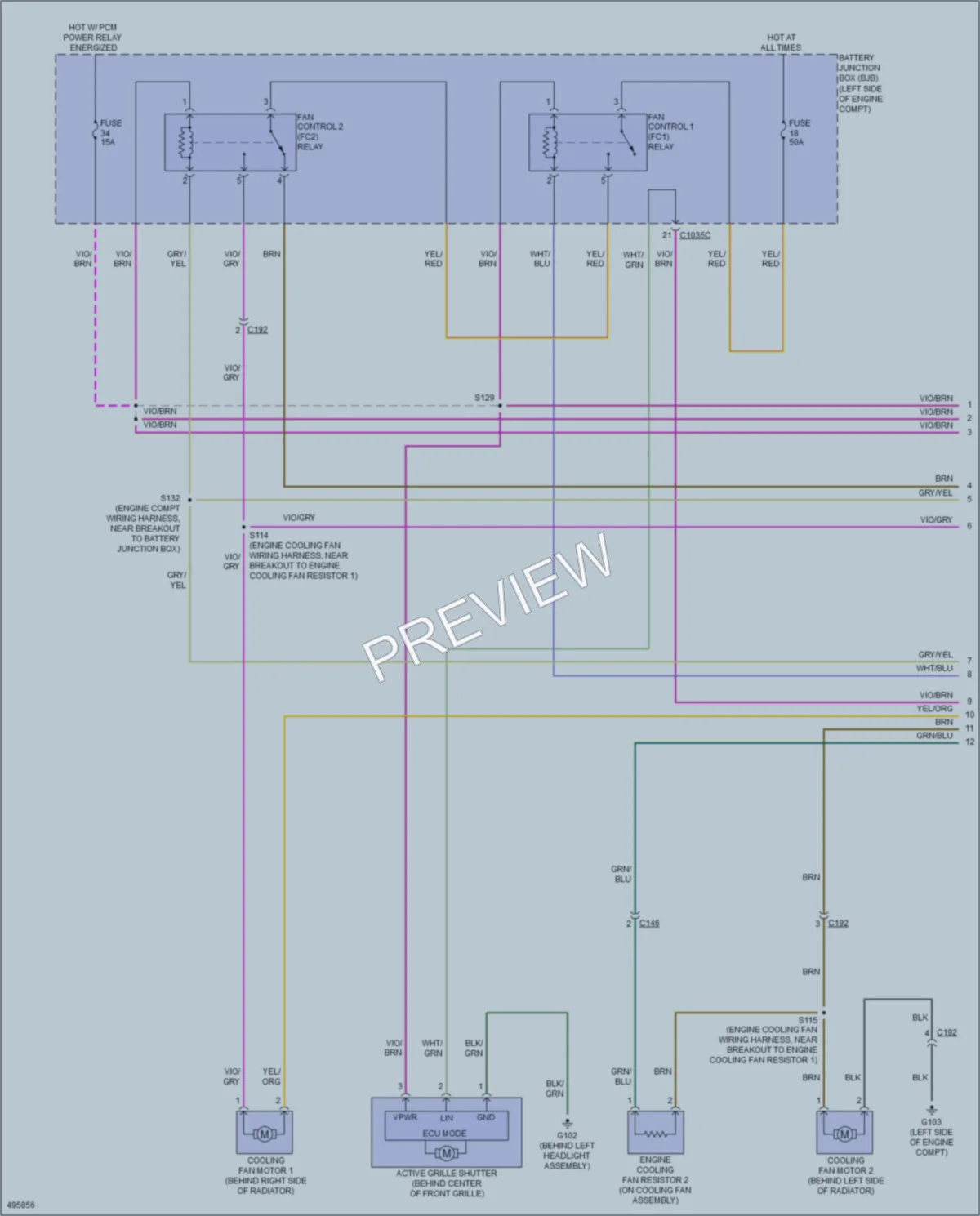 2016 Lincoln MKC Cooling Fan wiring diagram preview