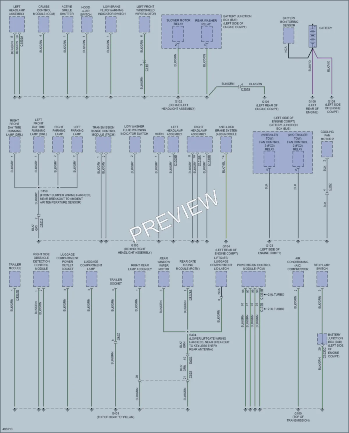 2016 Lincoln MKC Ground Distribution wiring diagram preview