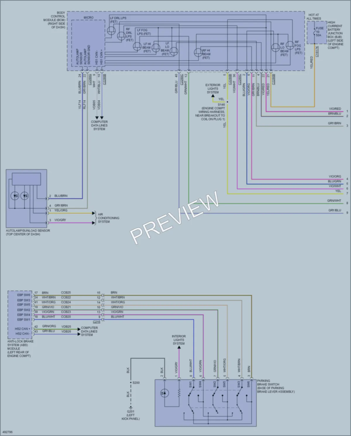 2016 Lincoln MKC Headlights wiring diagram preview