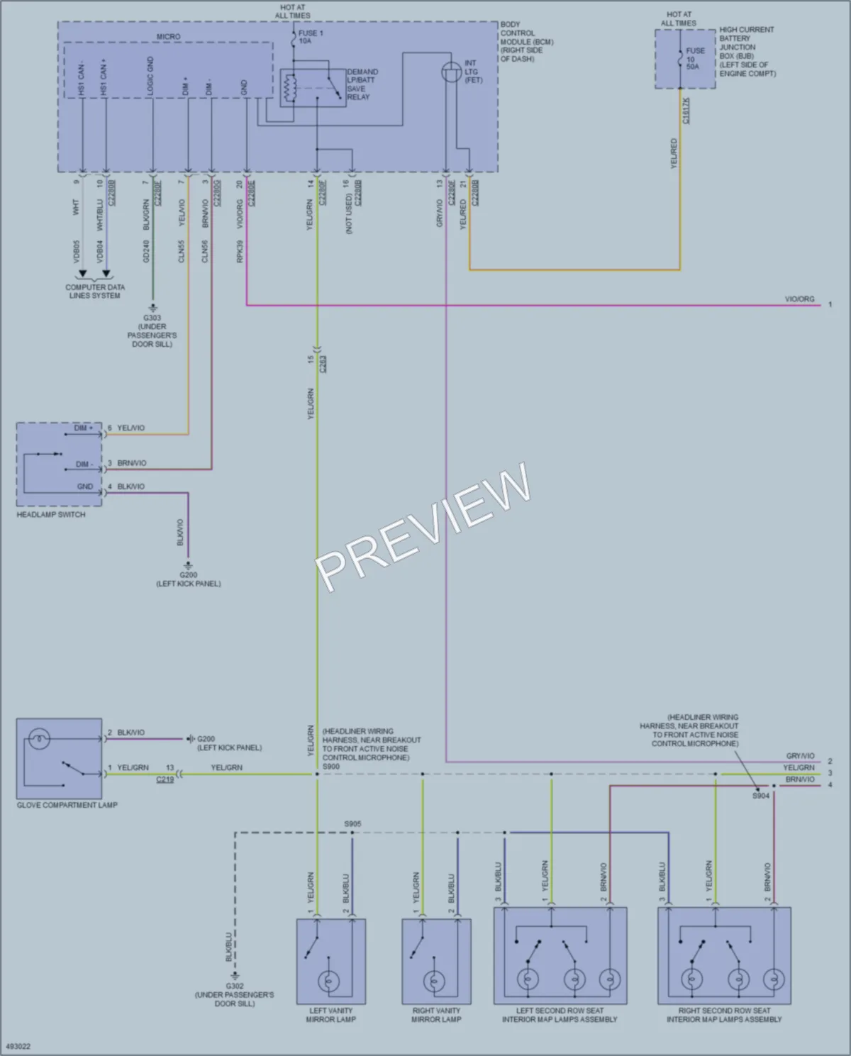 2016 Lincoln MKC Interior Lights wiring diagram preview
