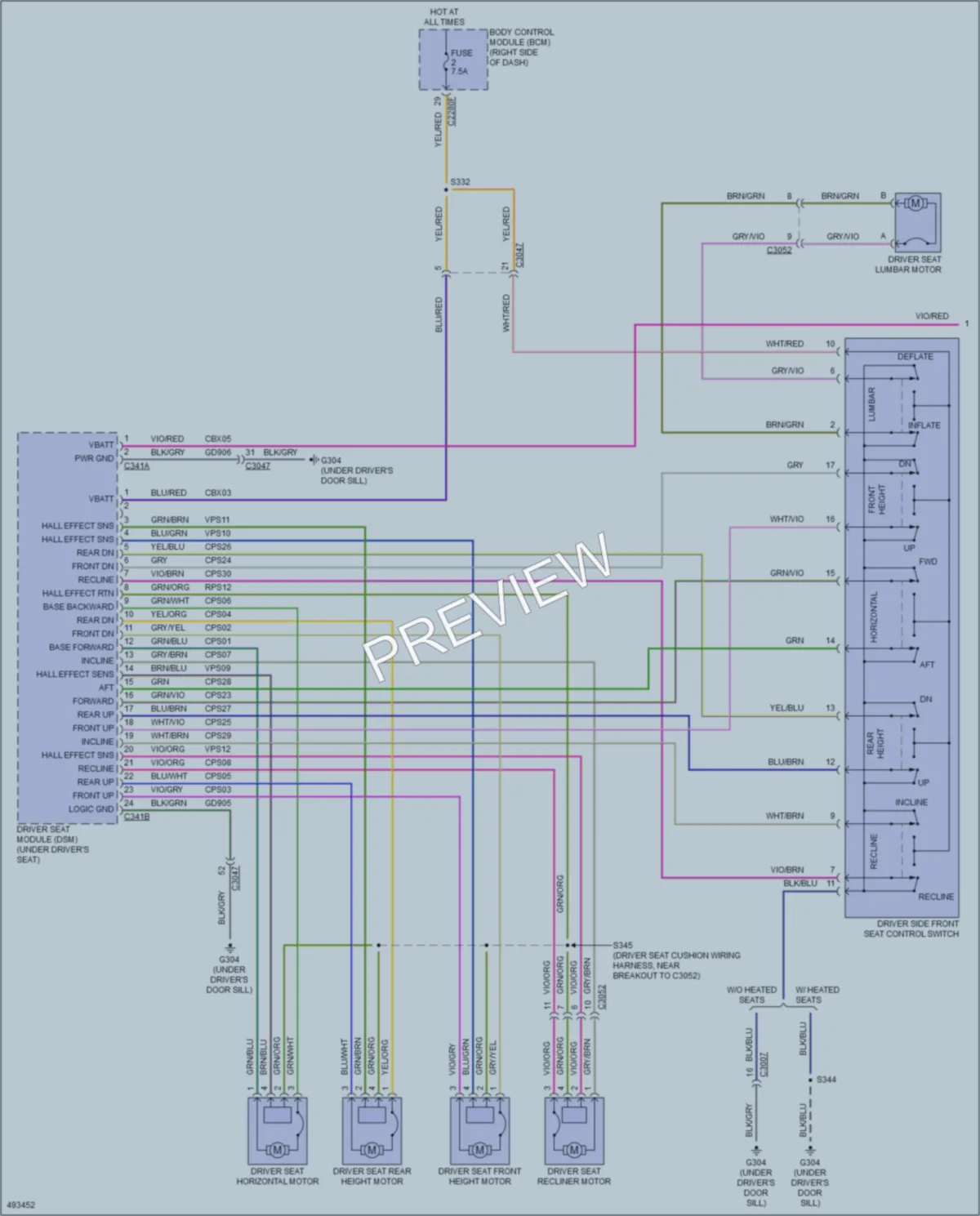 2016 Lincoln MKC Memory Systems wiring diagram preview