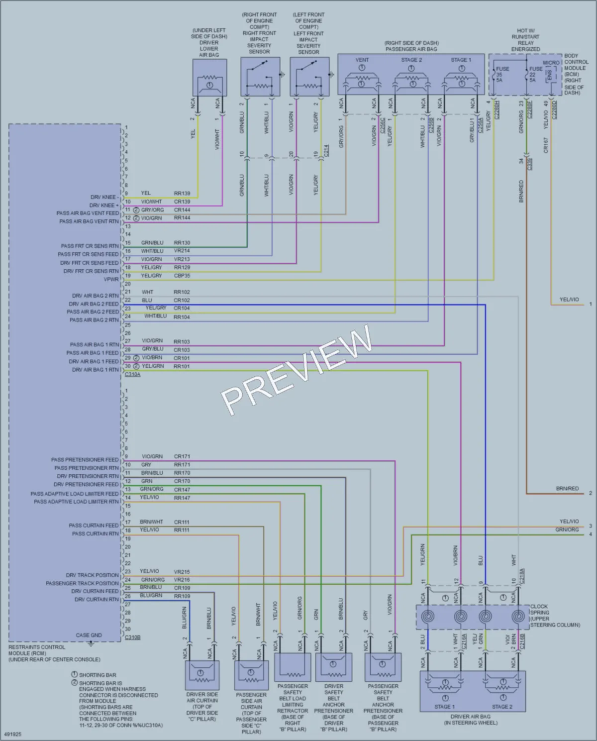 2016 Lincoln MKC Supplemental Restraints wiring diagram preview