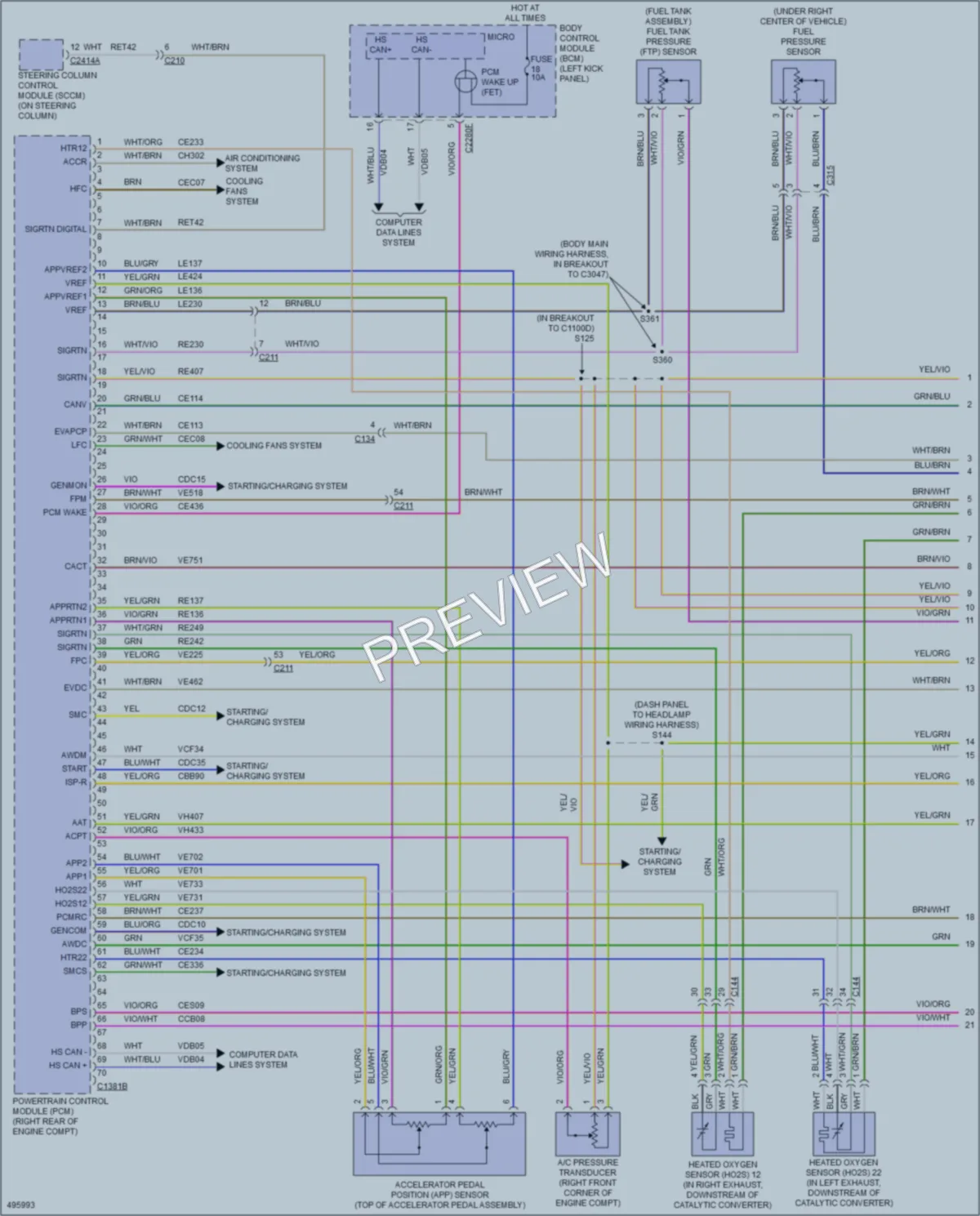 2016 Lincoln MKS Engine Performance wiring diagram preview