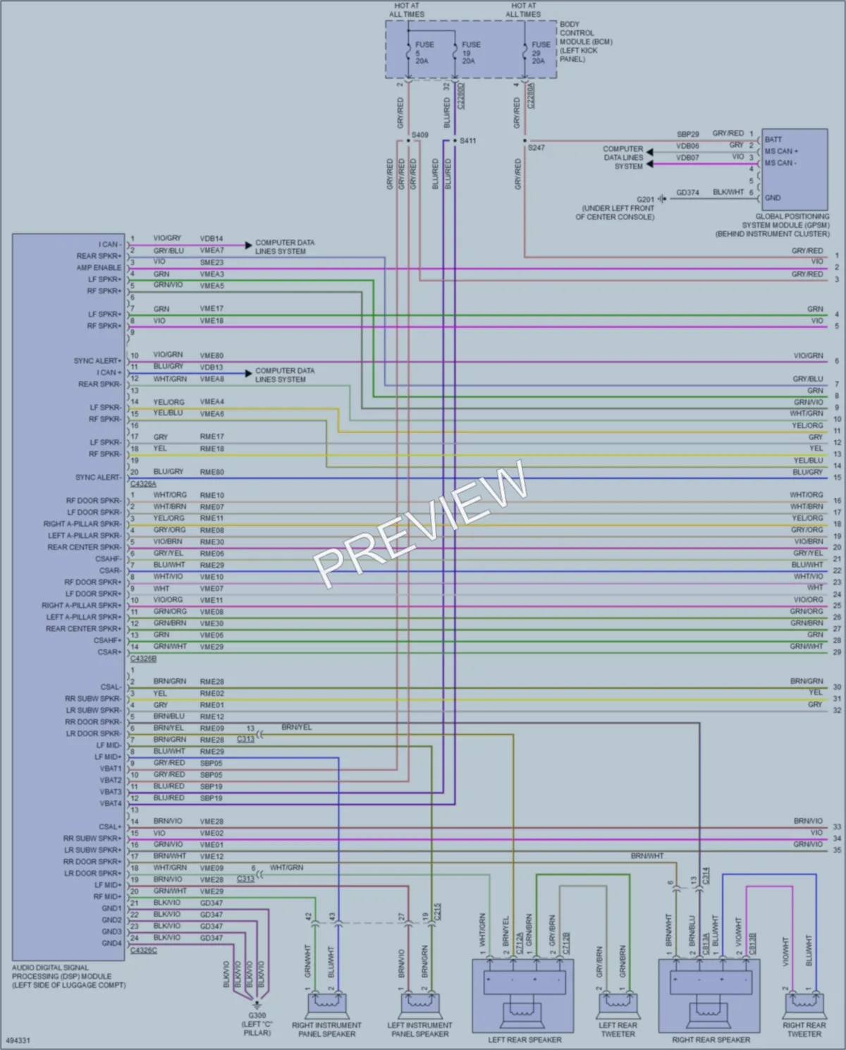 2016 Lincoln MKS Radio wiring diagram preview