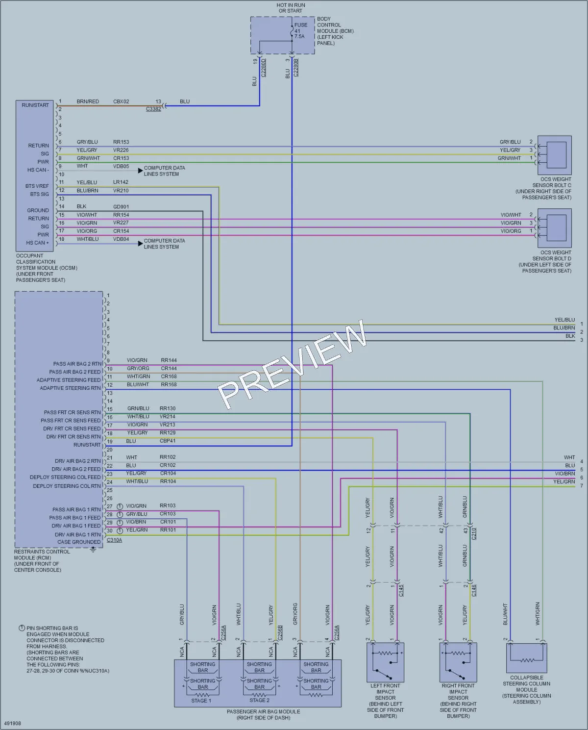 2016 Lincoln MKS Supplemental Restraints wiring diagram preview