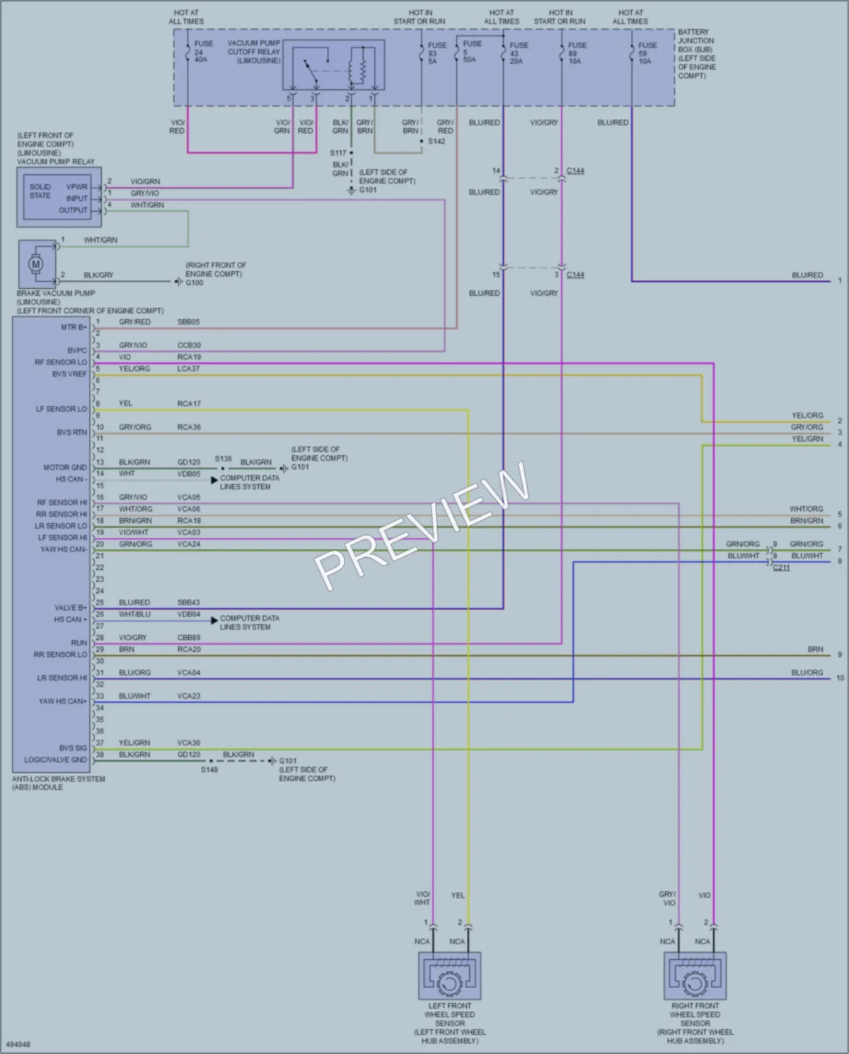 2016 Lincoln MKT Anti Lock Brakes wiring diagram preview