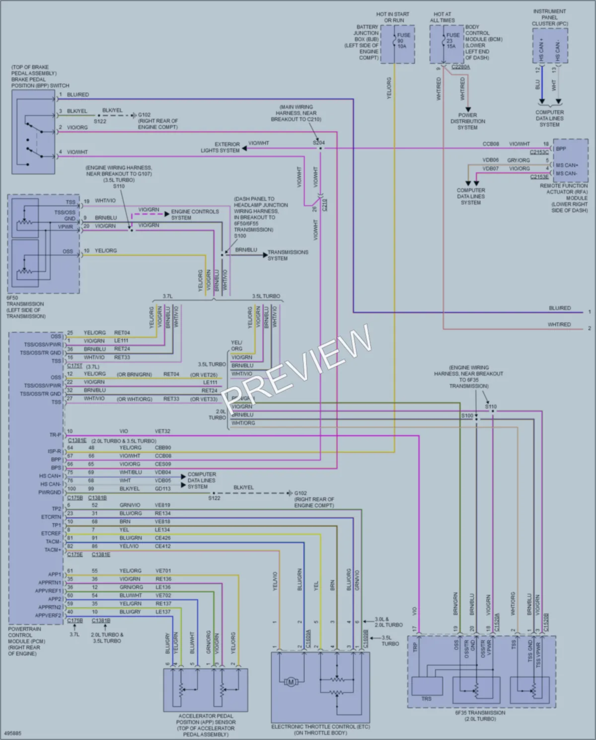 2016 Lincoln MKT Cruise Control wiring diagram preview