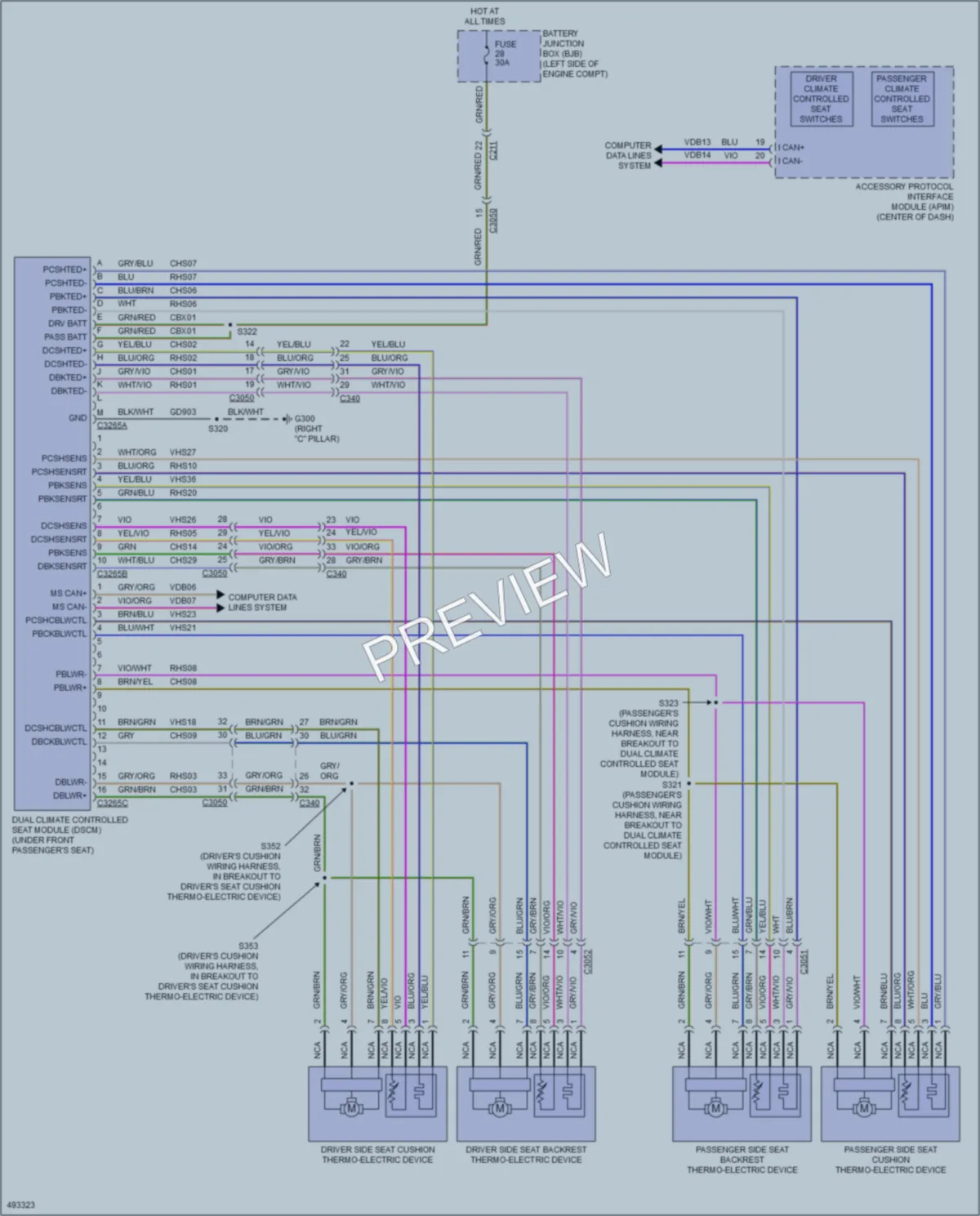 2016 Lincoln MKT Power Seats wiring diagram preview
