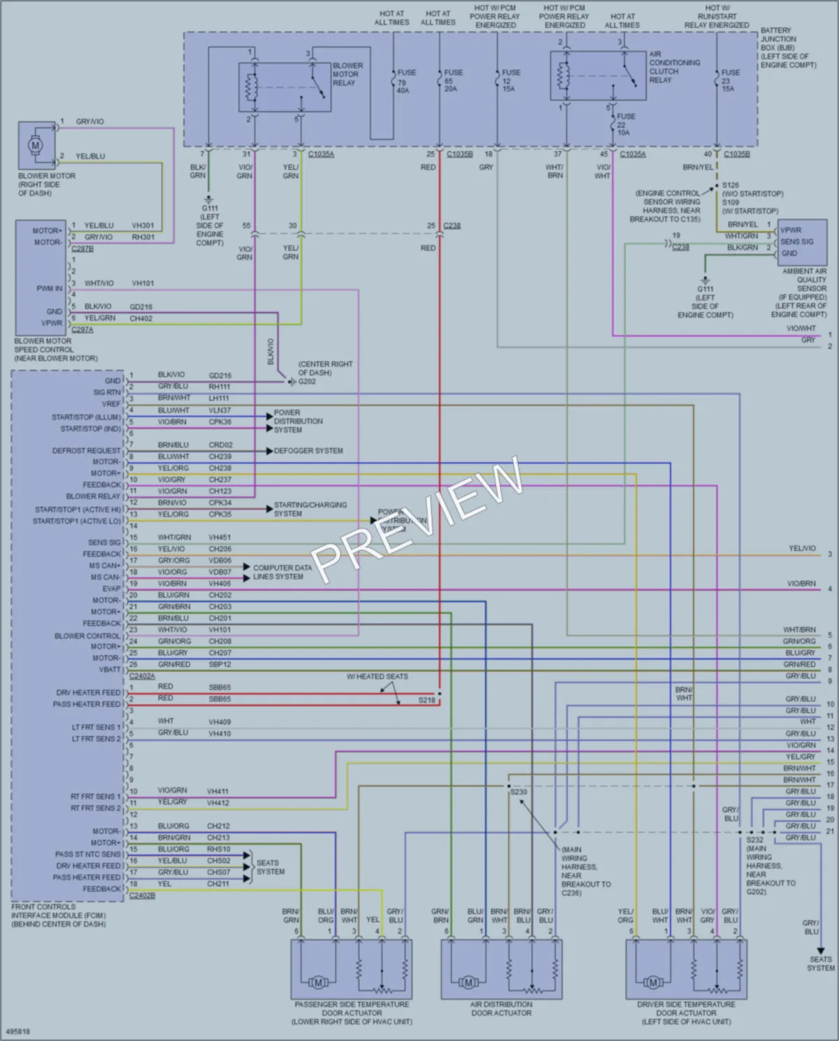 2016 Lincoln MKX Air Conditioning wiring diagram preview