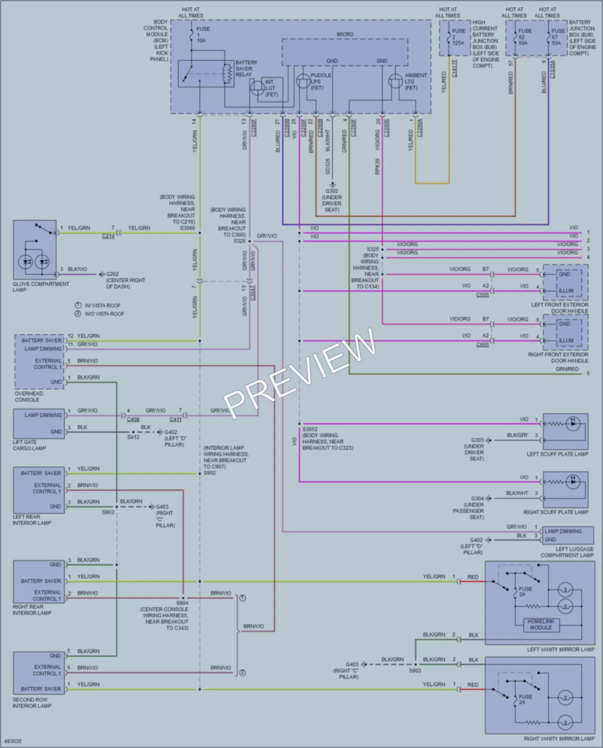 2016 Lincoln MKX Interior Lights wiring diagram preview