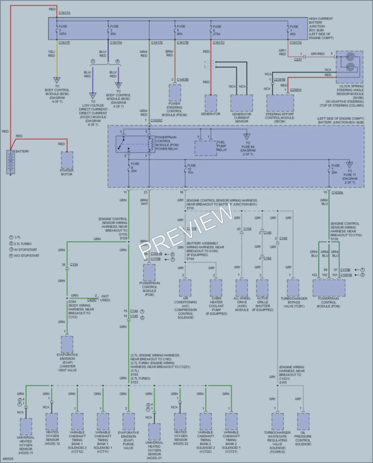 2016 Lincoln MKX Power Distribution wiring diagram preview