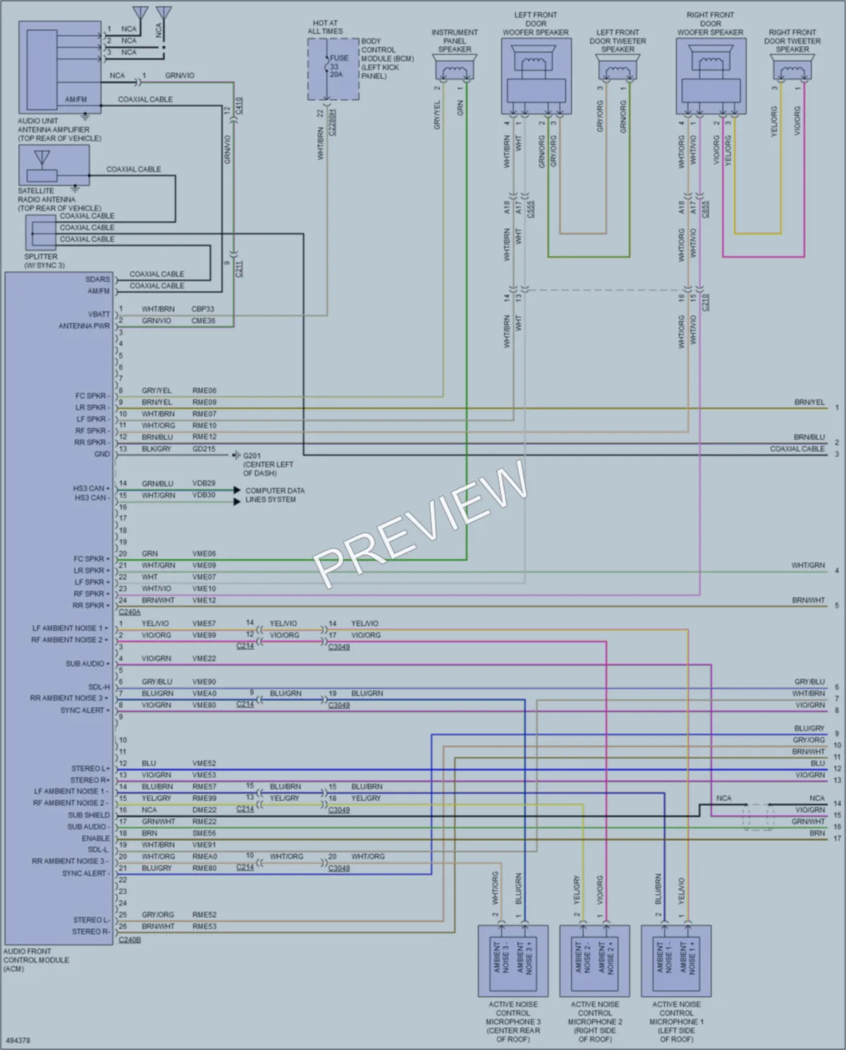2016 Lincoln MKX Radio wiring diagram preview