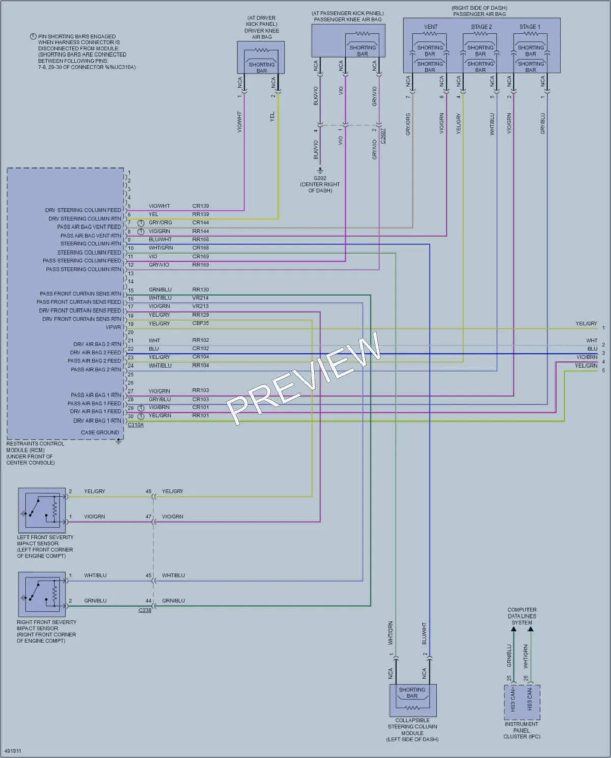 2016 Lincoln MKX Supplemental Restraints wiring diagram preview