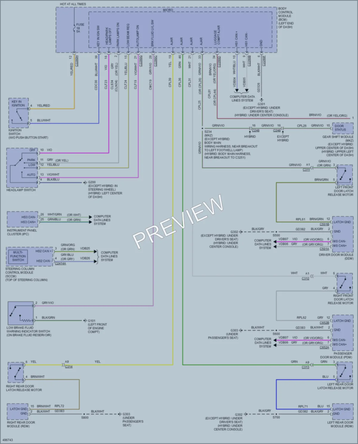 2016 Lincoln MKZ Warning Systems wiring diagram preview