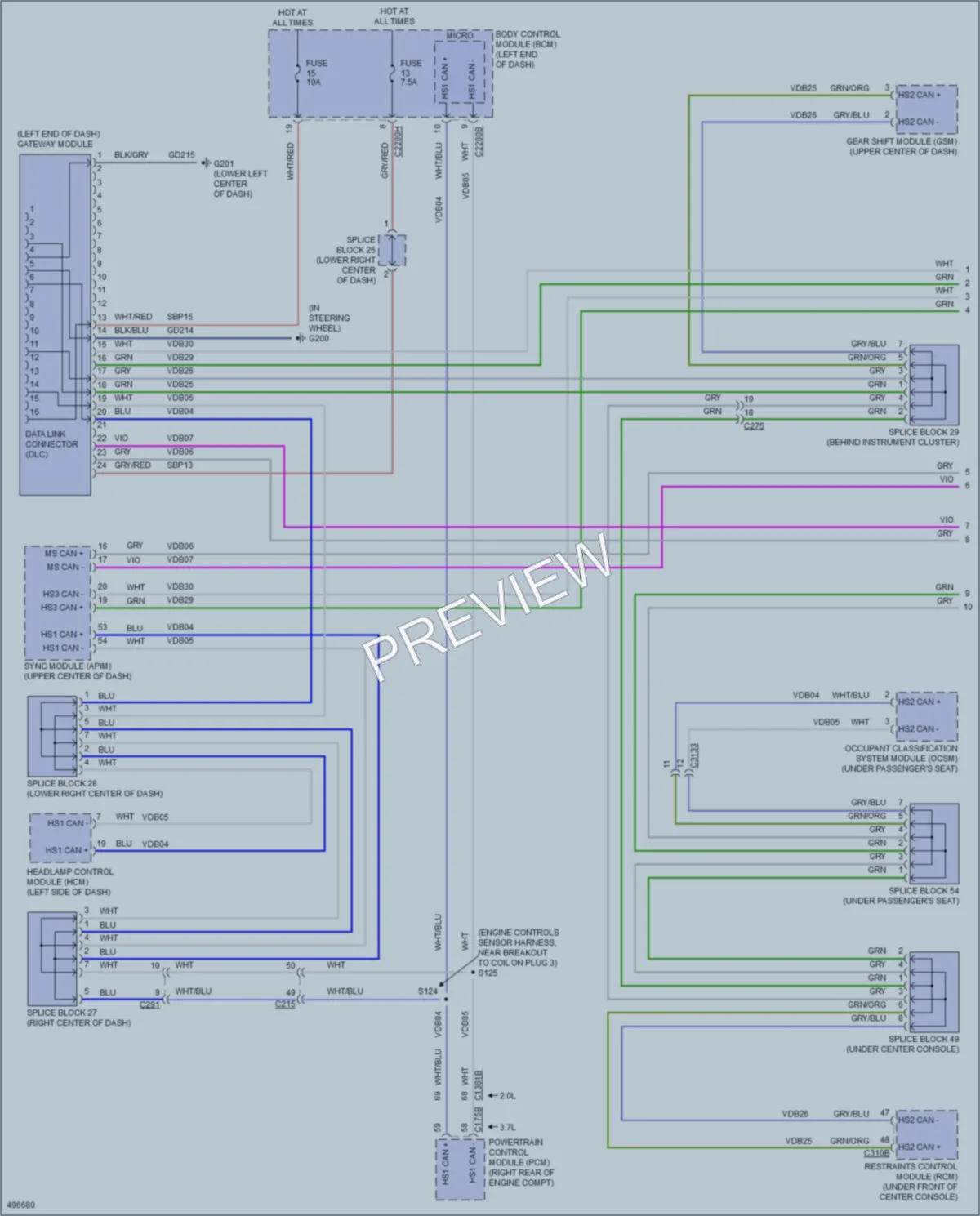 2016 Lincoln MKZHybrid Computer Data Lines wiring diagram preview