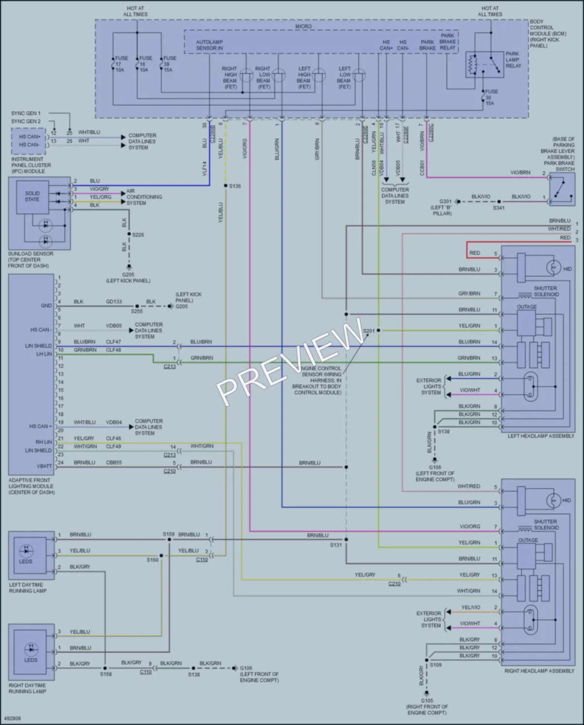 2016 Lincoln Navigator Headlights wiring diagram preview