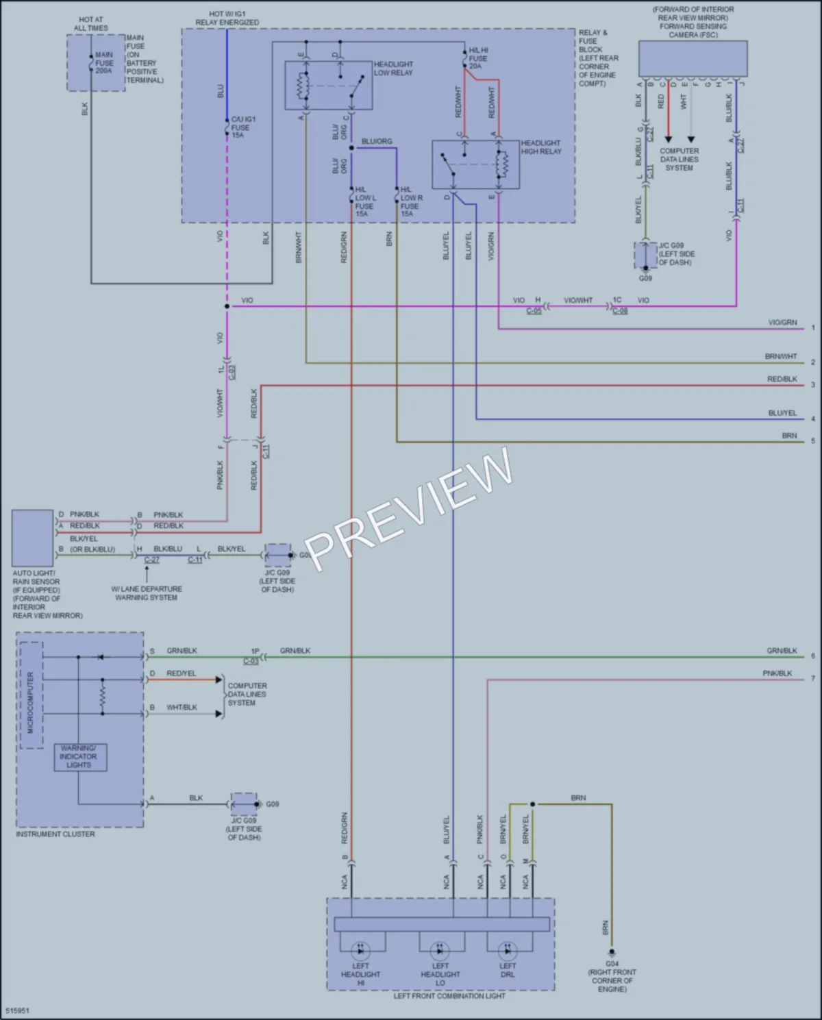 2016 Mazda 6 Headlights wiring diagram preview