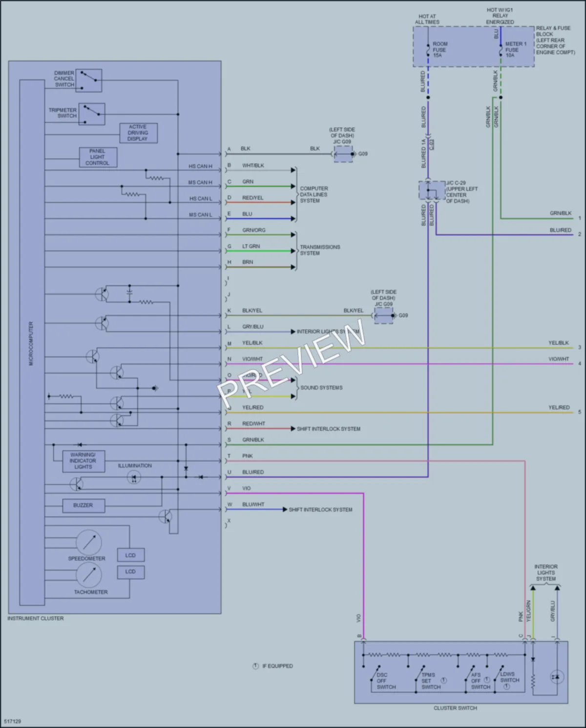 2016 Mazda 6 Instrument Cluster wiring diagram preview