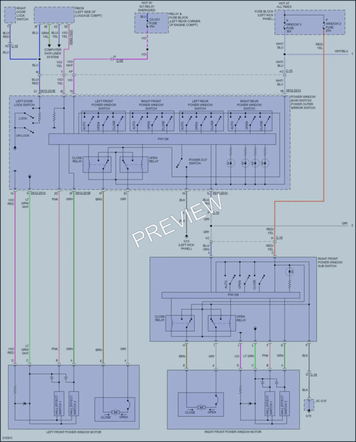2016 Mazda 6 Power Windows wiring diagram preview