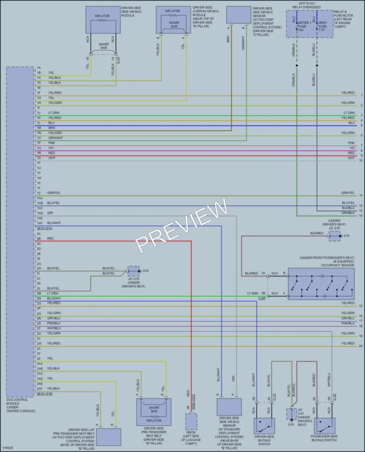 2016 Mazda CX5 Supplemental Restraints wiring diagram preview