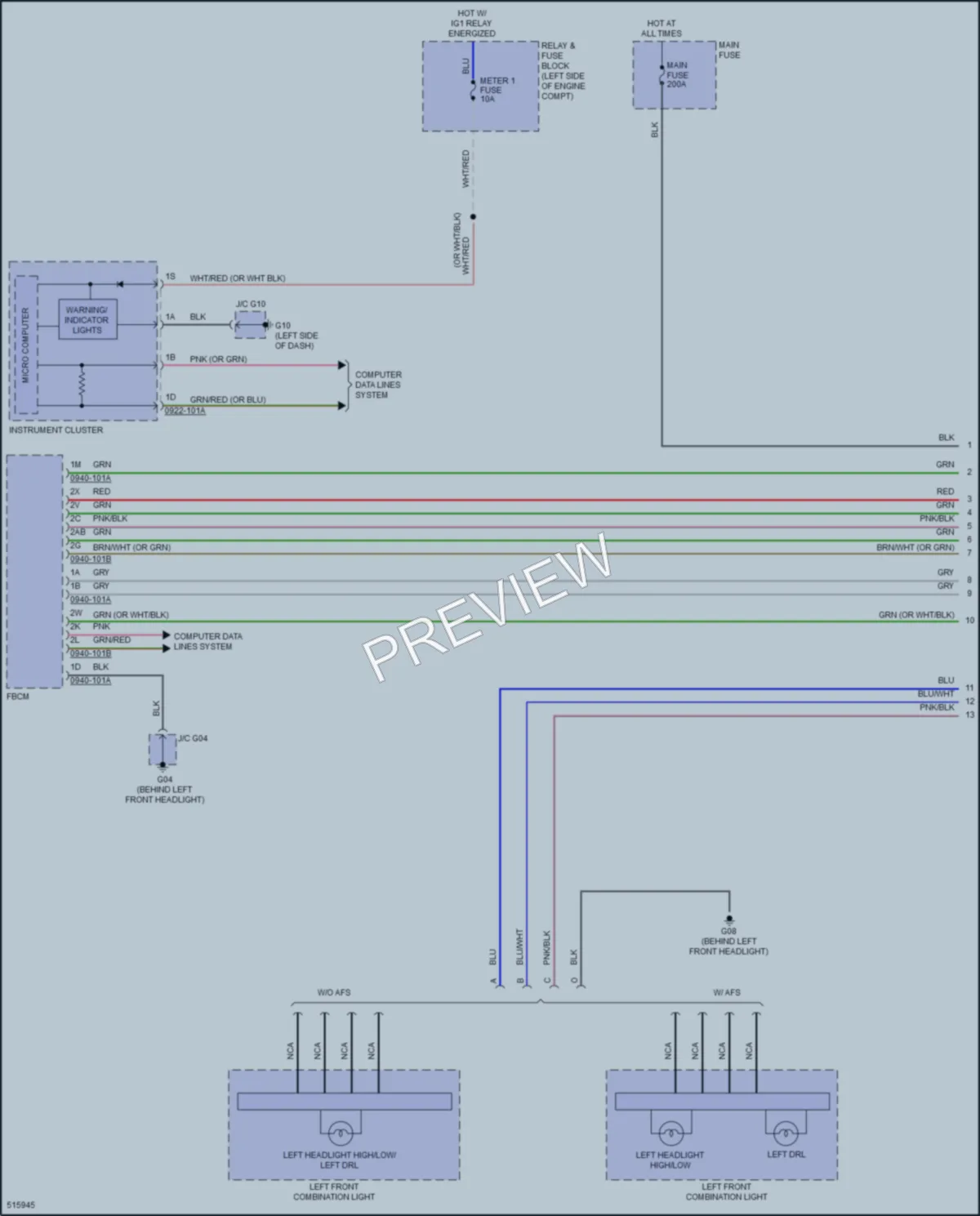 2016 Mazda CX9 Headlights wiring diagram preview