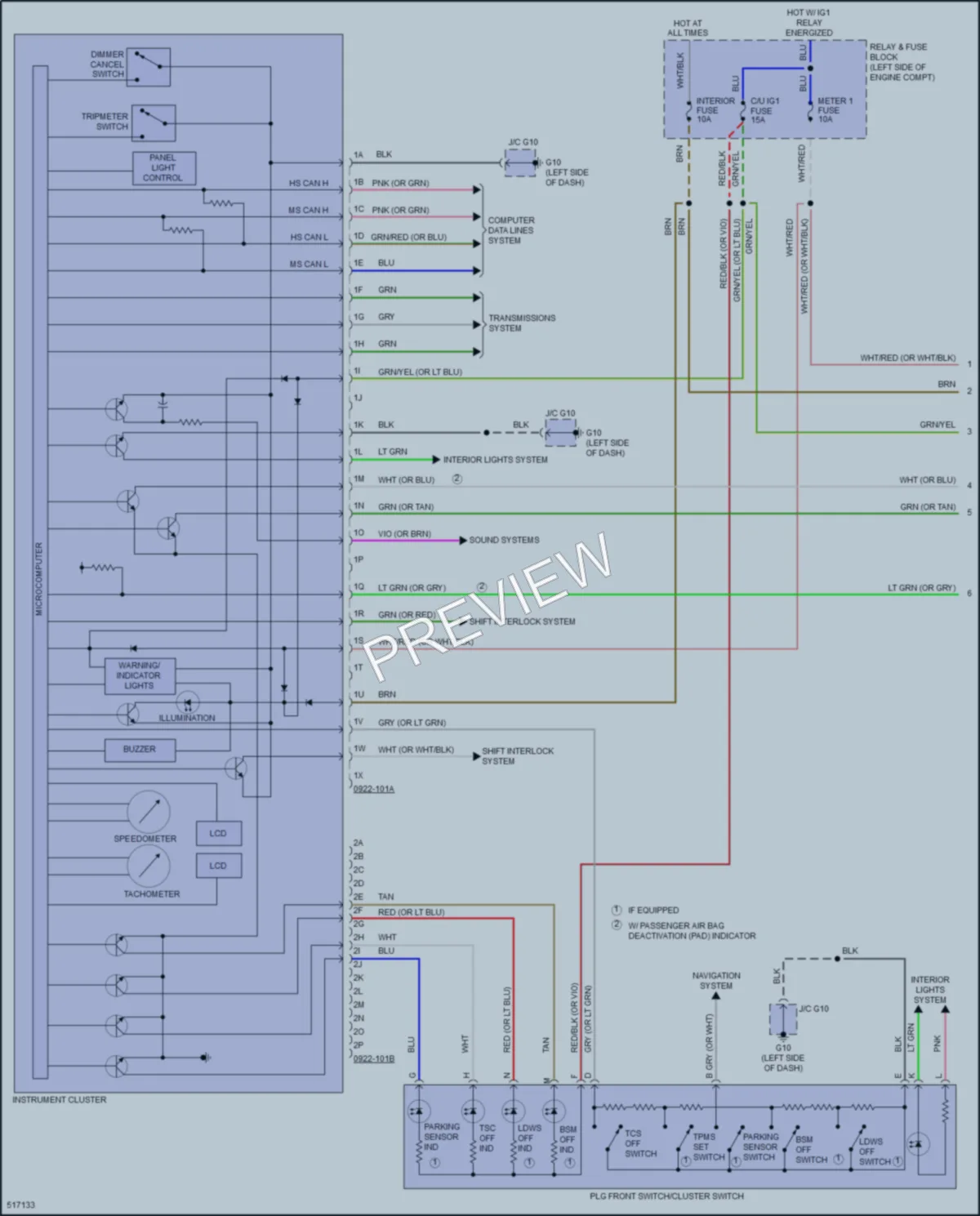 2016 Mazda CX9 Instrument Cluster wiring diagram preview