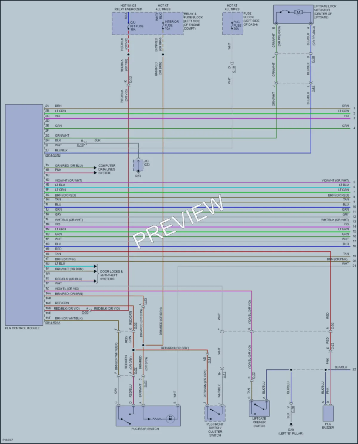 2016 Mazda CX9 Trunk Tailgate Fuel Door wiring diagram preview