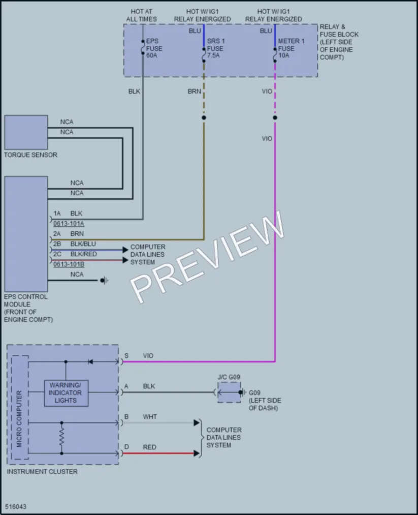 2016 Mazda MX5Miata Electronic Power Steering wiring diagram preview
