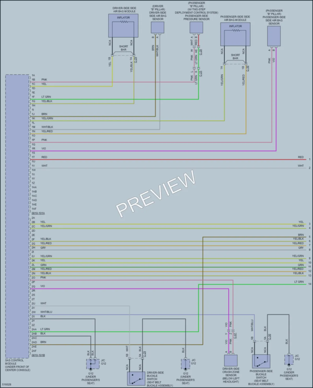 2016 Mazda MX5Miata Supplemental Restraints wiring diagram preview