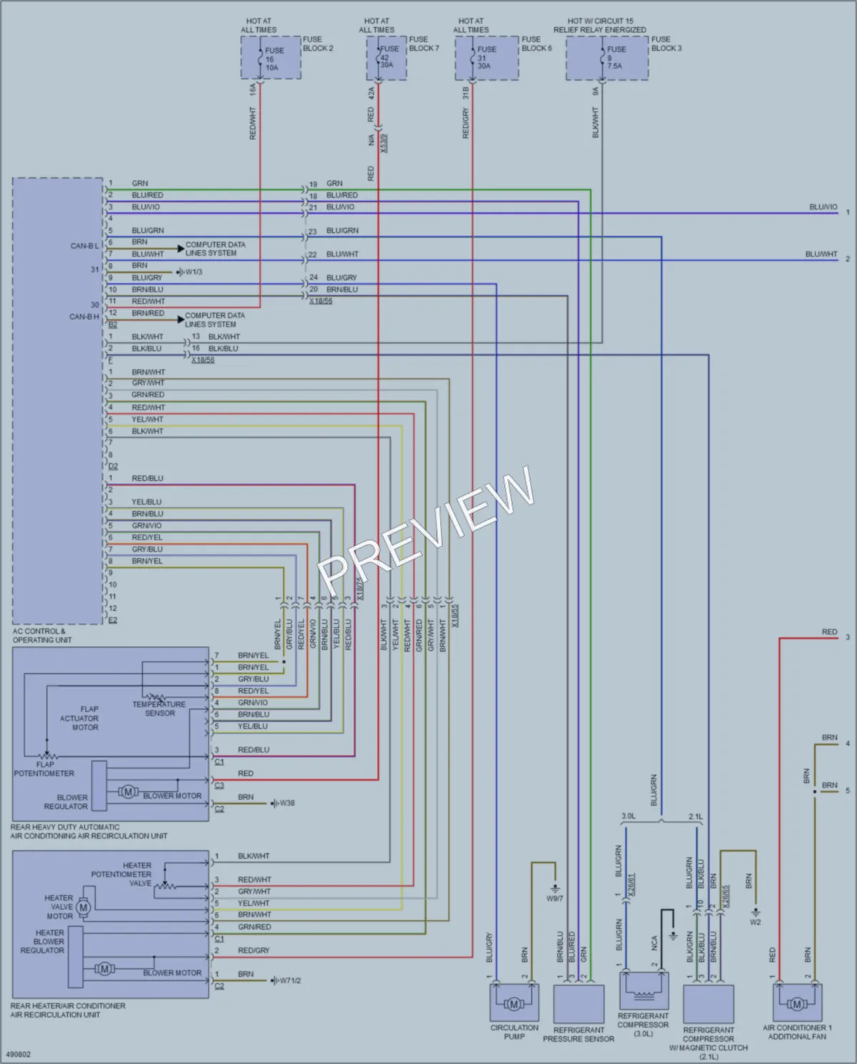 2016 MercedesBenz 2500Sprinter Air Conditioning wiring diagram preview