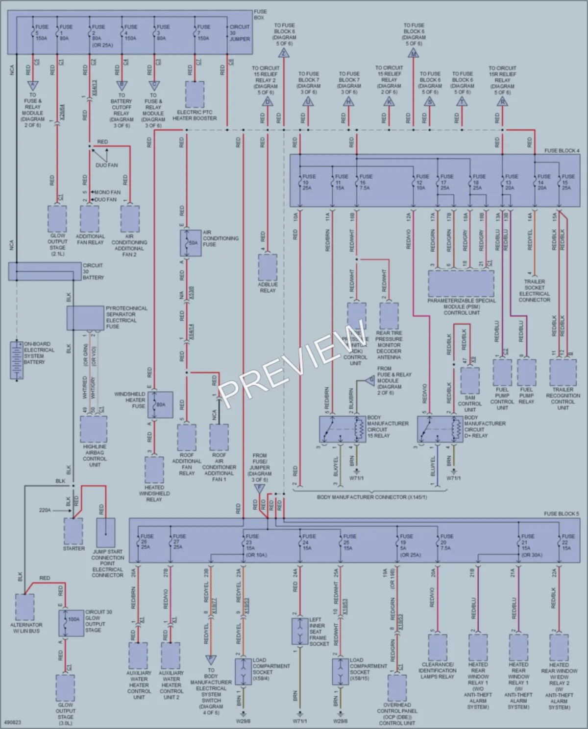 2016 MercedesBenz 2500Sprinter Power Distribution wiring diagram preview